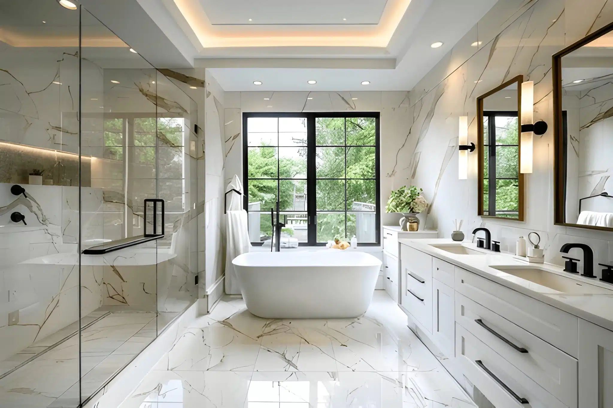 Spa-inspired shower renovation showcasing premium materials and layout by BelRed Construction - Bathroom Remodeling for bathroom remodeling Issaquah.