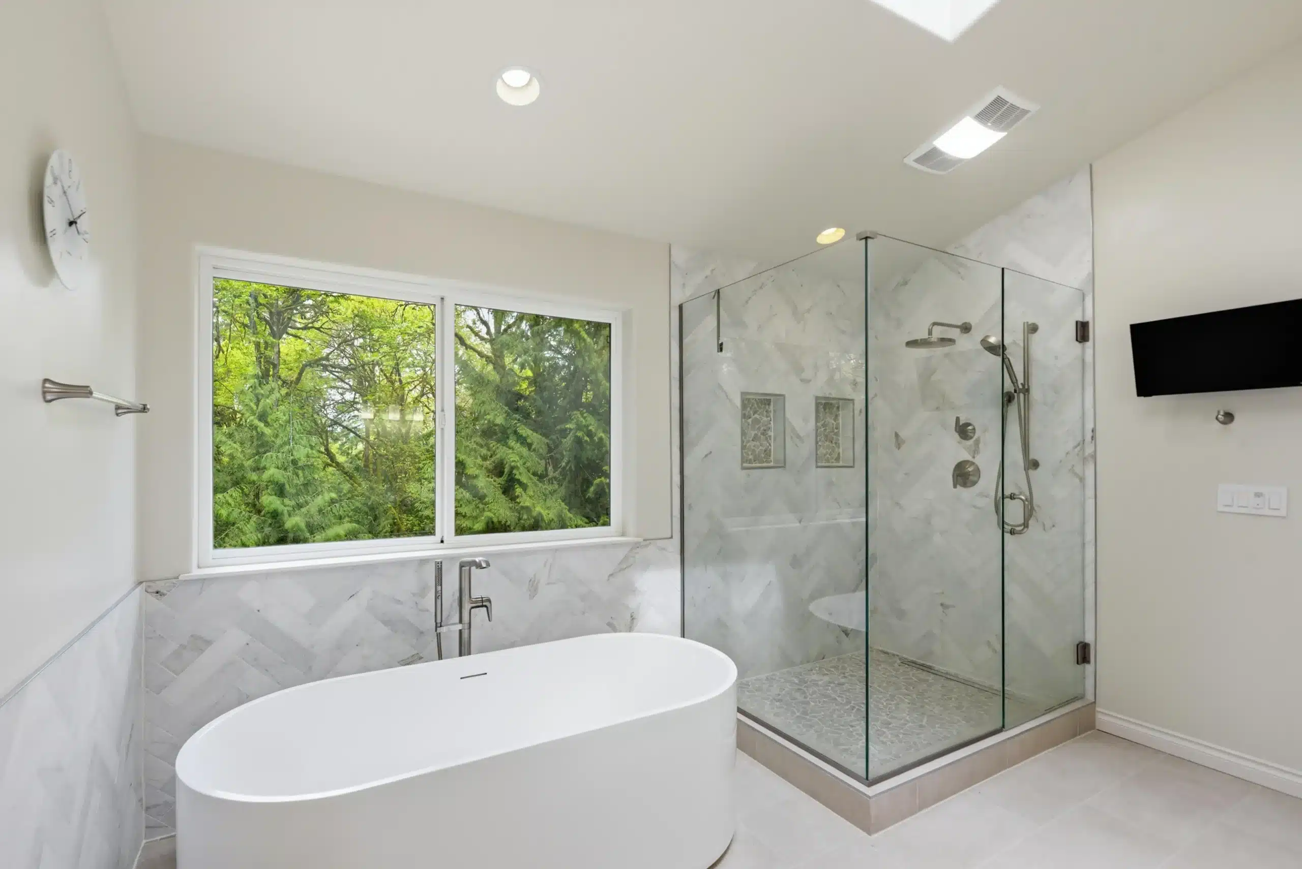 Bathroom Remodeling in Sammamish featuring a custom primary bathroom with elegant fixtures